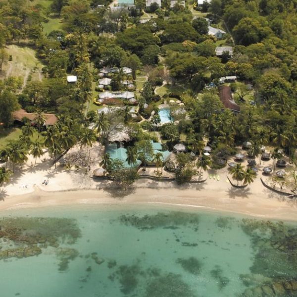 Aerial view of East Winds Inn at St Lucia